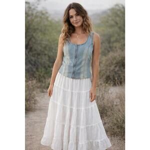 Vintage Crazy World Jungemode Denim Corest Vest - Large